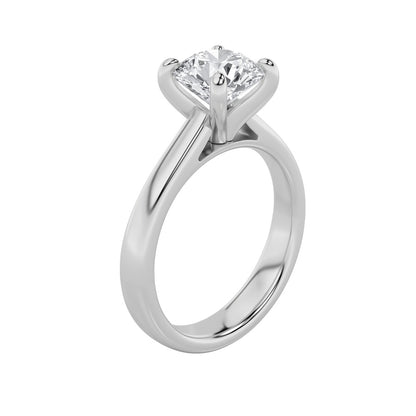 1CTW Round Shaped Lab Grown Diamond (E/VS) Classic Solitaire Engagement Ring in 14K Gold