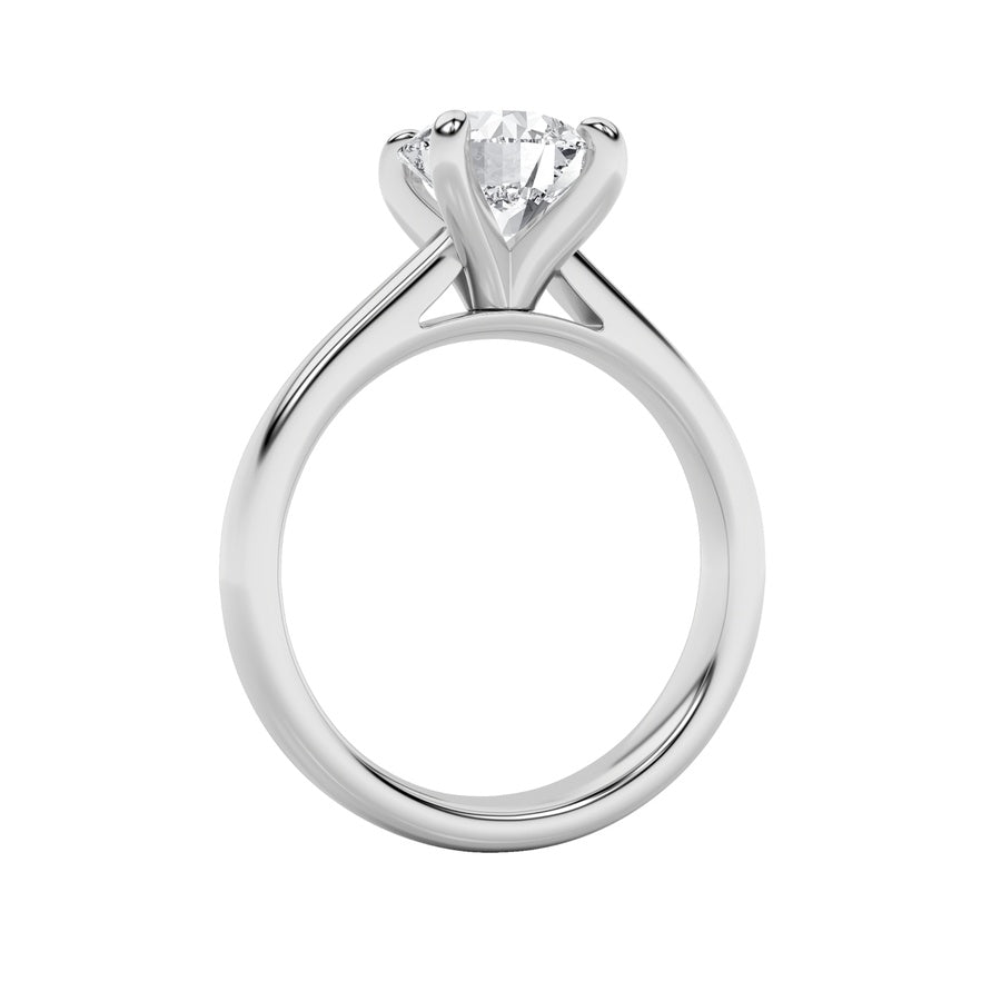 1.5CTW Round Shaped Lab Grown Diamond (E/VS) Classic Solitaire Engagement Ring in 14K Gold