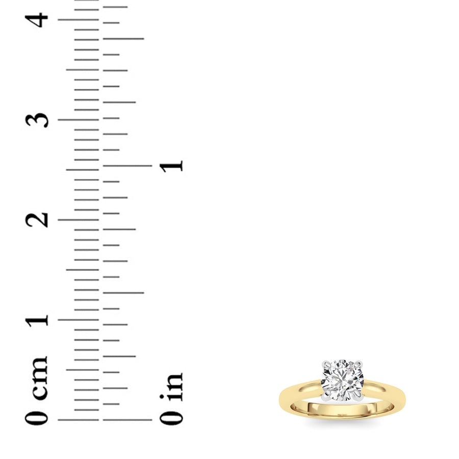 1.5CTW Round Shaped Lab Grown Diamond (E/VS) Classic Solitaire Engagement Ring in 14K Gold