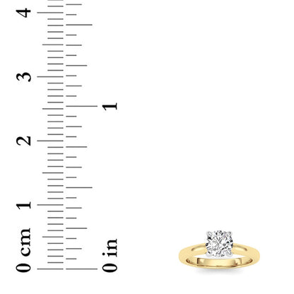 1.5CTW Round Shaped Lab Grown Diamond (E/VS) Classic Solitaire Engagement Ring in 14K Gold