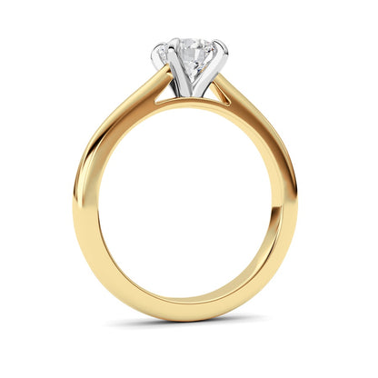1.5CTW Round Shaped Lab Grown Diamond (E/VS) Classic Solitaire Engagement Ring in 14K Gold