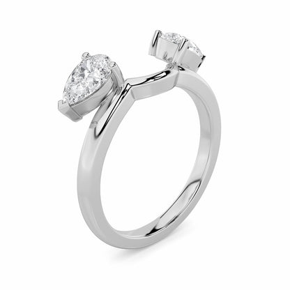 1CTW Pear Shaped Lab Grown Diamond (F/VS) Wrap Ring in 14K Gold