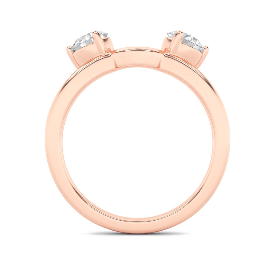 1CTW Round Shaped Lab Grown Diamond (F/VS) Wrap Ring in 14K Gold
