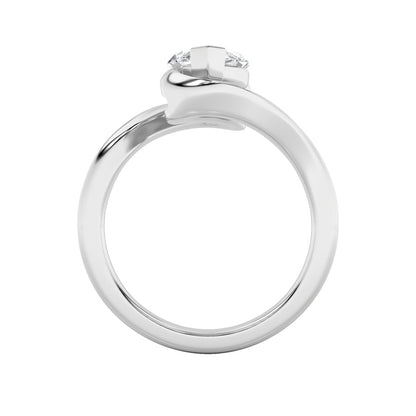 2CTW Marquise Shaped Lab Grown Diamond (F/VS) Swirl Engagement Ring in 14K Gold