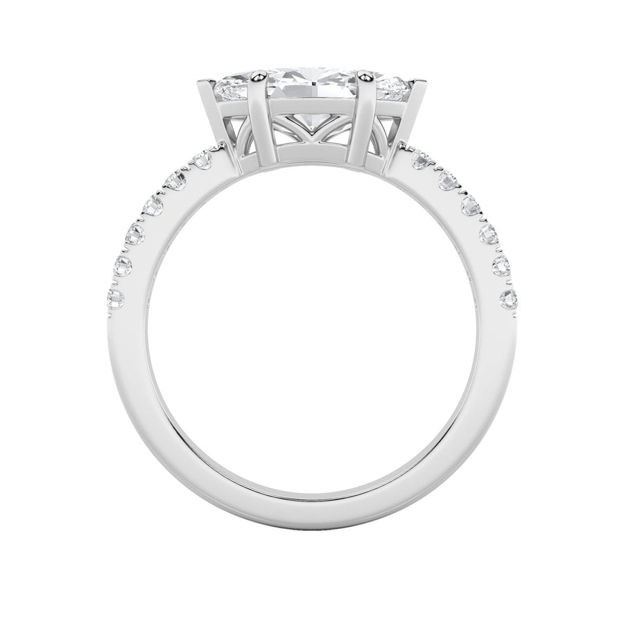 1.5CTW Marquise Shaped Lab Grown Diamond (F/VS) East West Accented Ring in 14K Gold