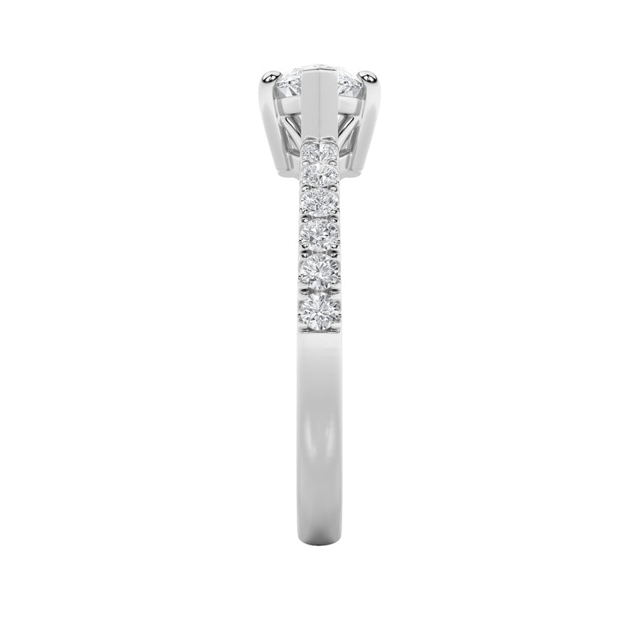 1.5CTW Marquise Shaped Lab Grown Diamond (F/VS) East West Accented Ring in 14K Gold