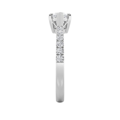 1.5CTW Marquise Shaped Lab Grown Diamond (F/VS) East West Accented Ring in 14K Gold