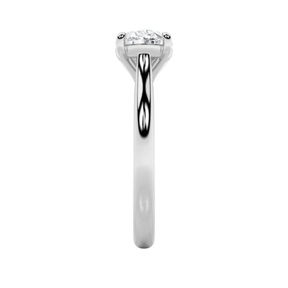 2CTW Oval Shaped Lab Grown Diamond (F/VS) East West Accented Ring in 14K Gold