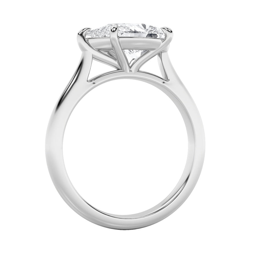 2CTW Pear Shaped Lab Grown Diamond (F/VS) East West Accented Ring in 14K Gold