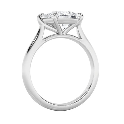2CTW Pear Shaped Lab Grown Diamond (F/VS) East West Accented Ring in 14K Gold
