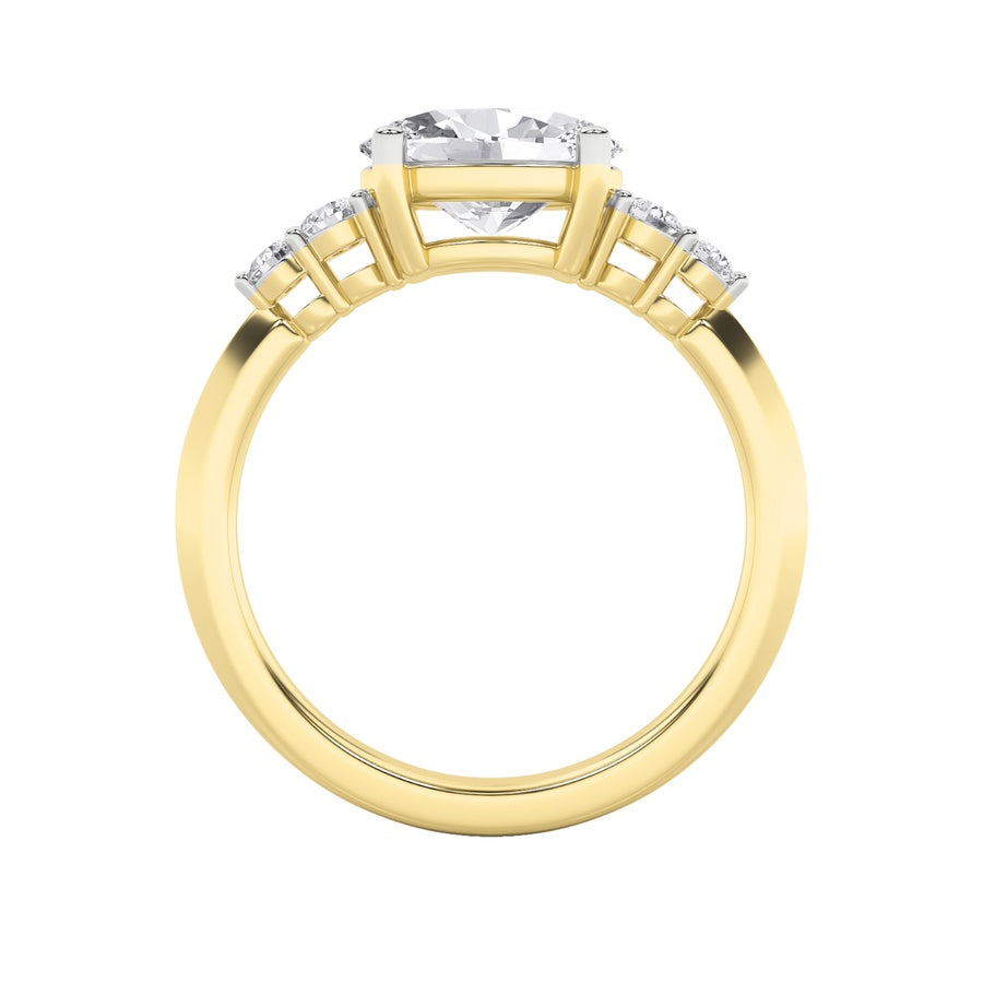 1.5CTW Oval Shaped Lab Grown Diamond (F/VS) East West Five Stone Ring in 14K Gold