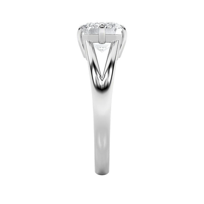 2.5CTW Emerald Shaped Lab Grown Diamond (F/VS) East West Solitaire Ring in 14K Gold