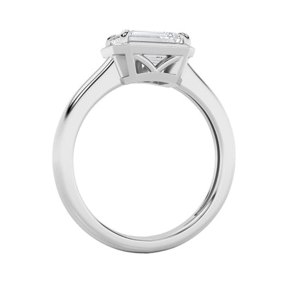1.5CTW Emerald Shaped Lab Grown Diamond (F/VS) East West Solitaire Ring in 14K Gold