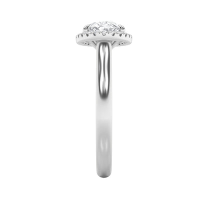 2CTW Oval Shaped Lab Grown Diamond (F/VS) East West Accented Solitaire Ring in 14K Gold