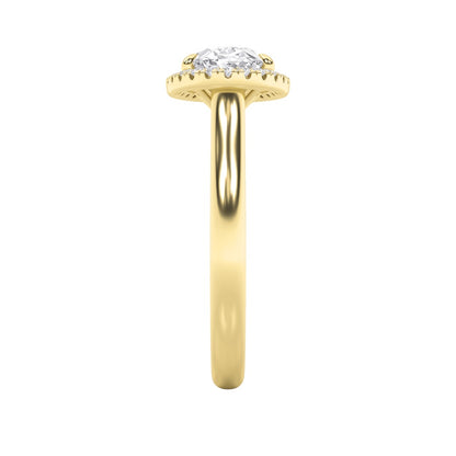 2CTW Oval Shaped Lab Grown Diamond (F/VS) East West Accented Solitaire Ring in 14K Gold