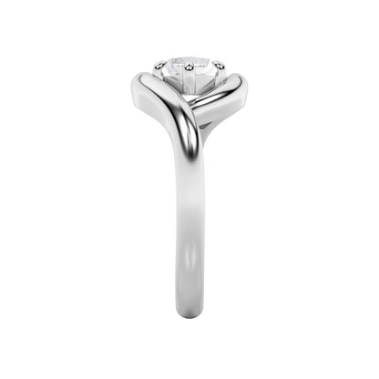 2CTW Marquise Shaped Lab Grown Diamond (F/VS) East West Solitaire Ring in 14K Gold