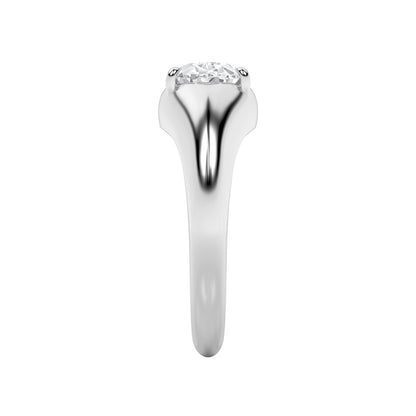 2Cttw Oval Shaped Lab Grown Diamond (F/VS) East West Solitaire Ring in 14K Gold