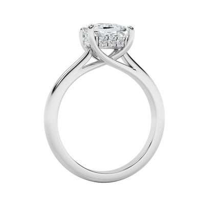 1.5CTW Elongated Cushion Shaped Lab Grown Diamond (F/VS) East West Solitaire Ring in 14K Gold