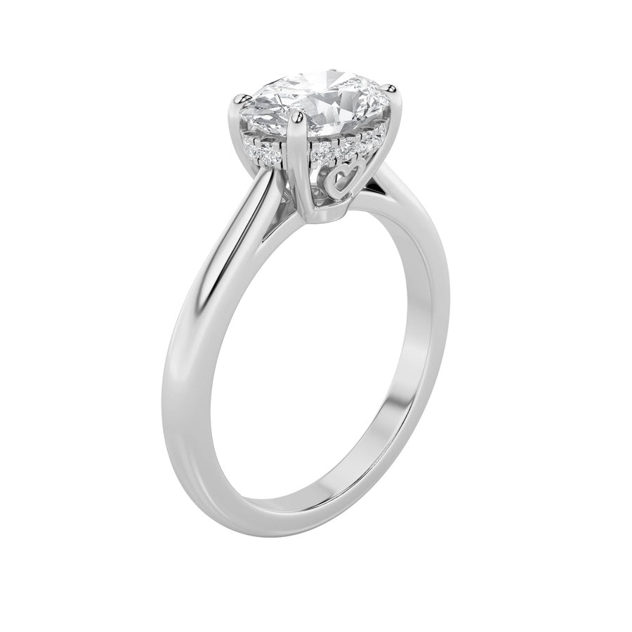 1.5CTW Oval Shaped Lab Grown Diamond (F/VS) East West Solitaire Ring in 14K Gold
