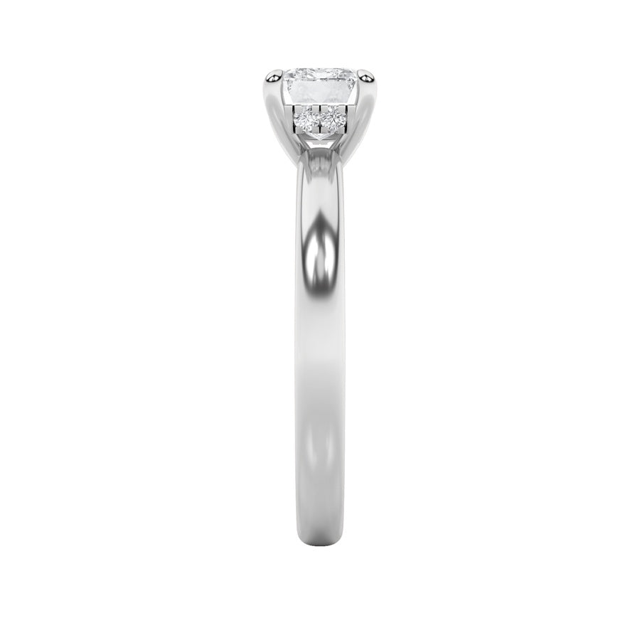 1.5CTW Emerald Shaped Lab Grown Diamond (F/VS) East West Solitaire Ring in 14K Gold