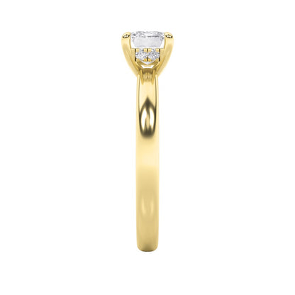 1.5CTW Emerald Shaped Lab Grown Diamond (F/VS) East West Solitaire Ring in 14K Gold