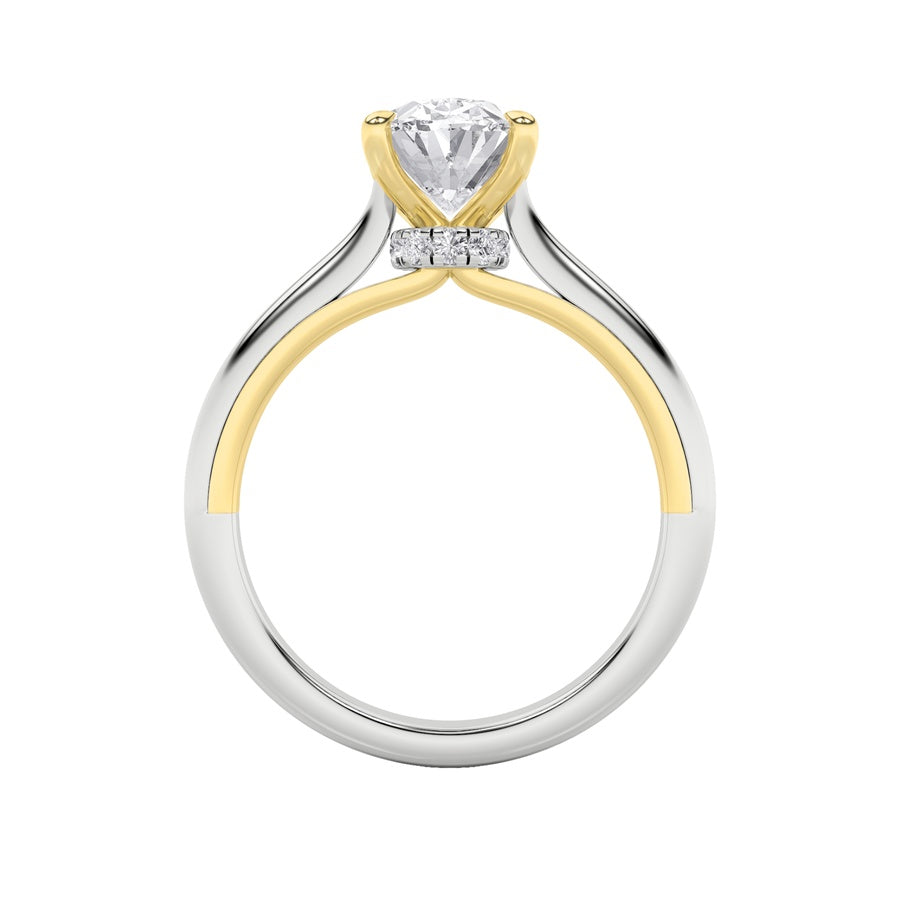 2CTW Oval Shaped Lab Grown Diamond (F/VS) Solitaire Engagement Ring in 14K Gold