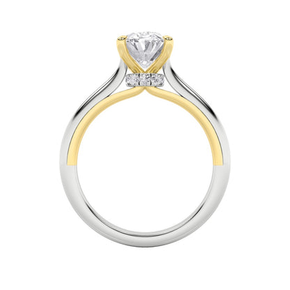 2CTW Oval Shaped Lab Grown Diamond (F/VS) Solitaire Engagement Ring in 14K Gold