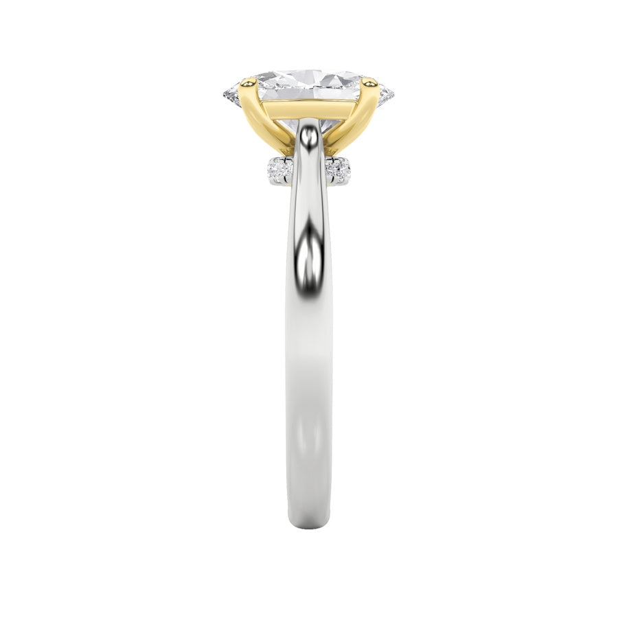2CTW Oval Shaped Lab Grown Diamond (F/VS) Solitaire Engagement Ring in 14K Gold