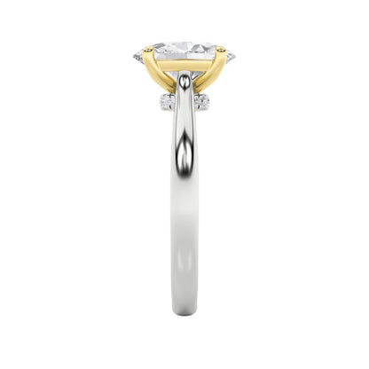 2CTW Oval Shaped Lab Grown Diamond (F/VS) Solitaire Engagement Ring in 14K Gold