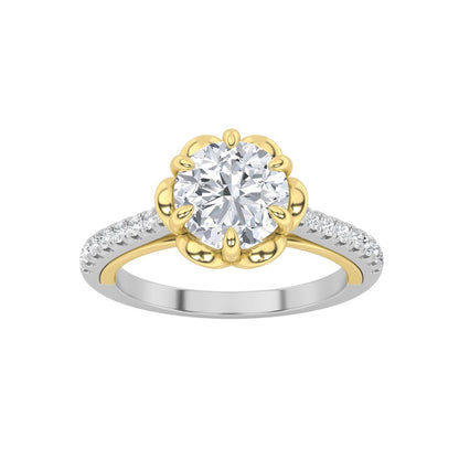 1.5CTW Round Shaped Lab Grown Diamond (F/VS) Solitaire Engagement Ring in 14K Gold