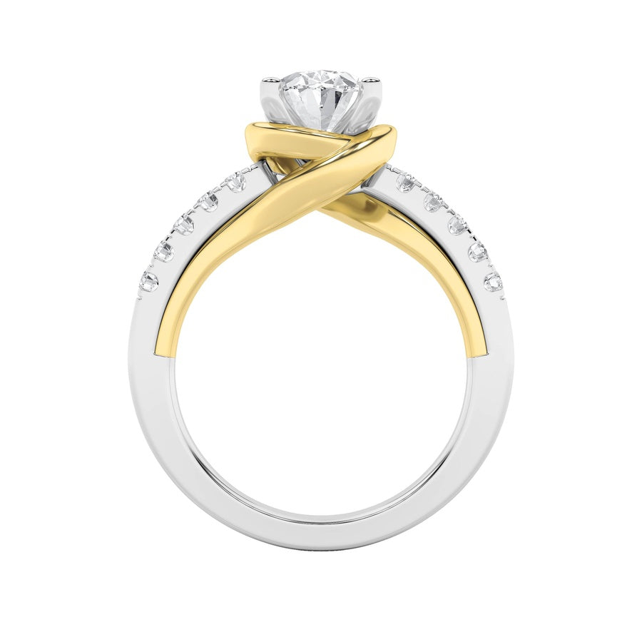 2CTW Oval Shaped Lab Grown Diamond (F/VS) Solitaire Engagement Ring in 14K Gold