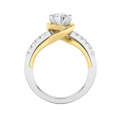 2CTW Oval Shaped Lab Grown Diamond (F/VS) Solitaire Engagement Ring in 14K Gold