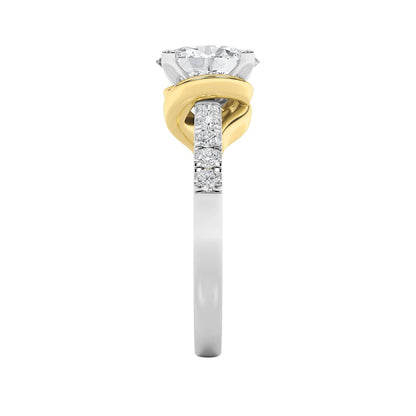2CTW Oval Shaped Lab Grown Diamond (F/VS) Solitaire Engagement Ring in 14K Gold