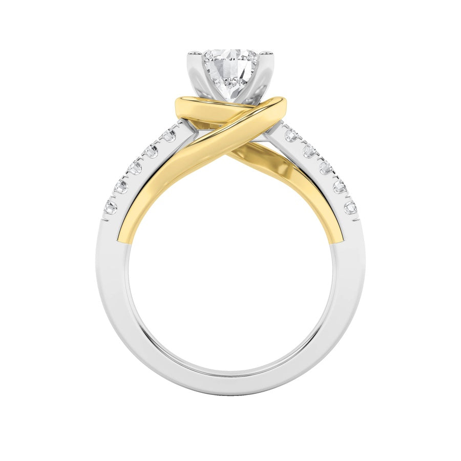 2CTW Round Shaped Lab Grown Diamond (F/VS)  Ring in 14K Gold