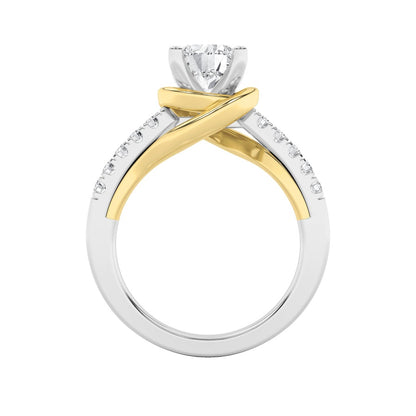 2CTW Round Shaped Lab Grown Diamond (F/VS)  Ring in 14K Gold