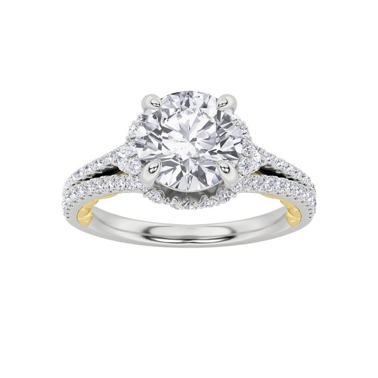 2CTW Round Shaped Lab Grown Diamond (F/VS) Solitaire Engagement Ring in 14K Gold