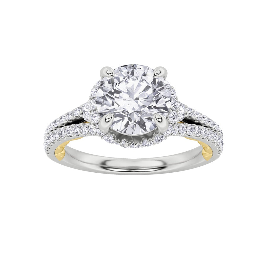 2CTW Round Shaped Lab Grown Diamond (F/VS) Solitaire Engagement Ring in 14K Gold