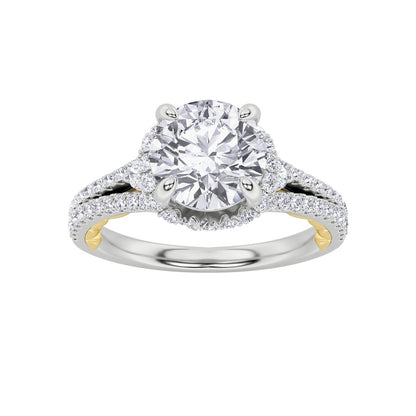 2CTW Round Shaped Lab Grown Diamond (F/VS) Solitaire Engagement Ring in 14K Gold