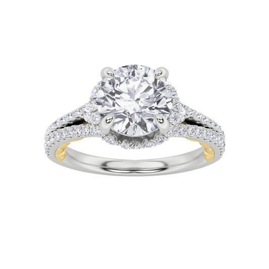 2CTW Round Shaped Lab Grown Diamond (F/VS) Solitaire Engagement Ring in 14K Gold