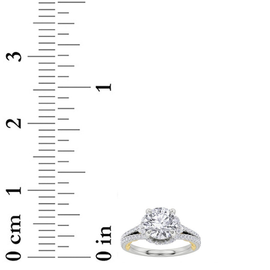 2CTW Round Shaped Lab Grown Diamond (F/VS) Solitaire Engagement Ring in 14K Gold