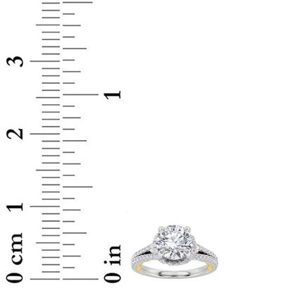 2CTW Round Shaped Lab Grown Diamond (F/VS) Solitaire Engagement Ring in 14K Gold