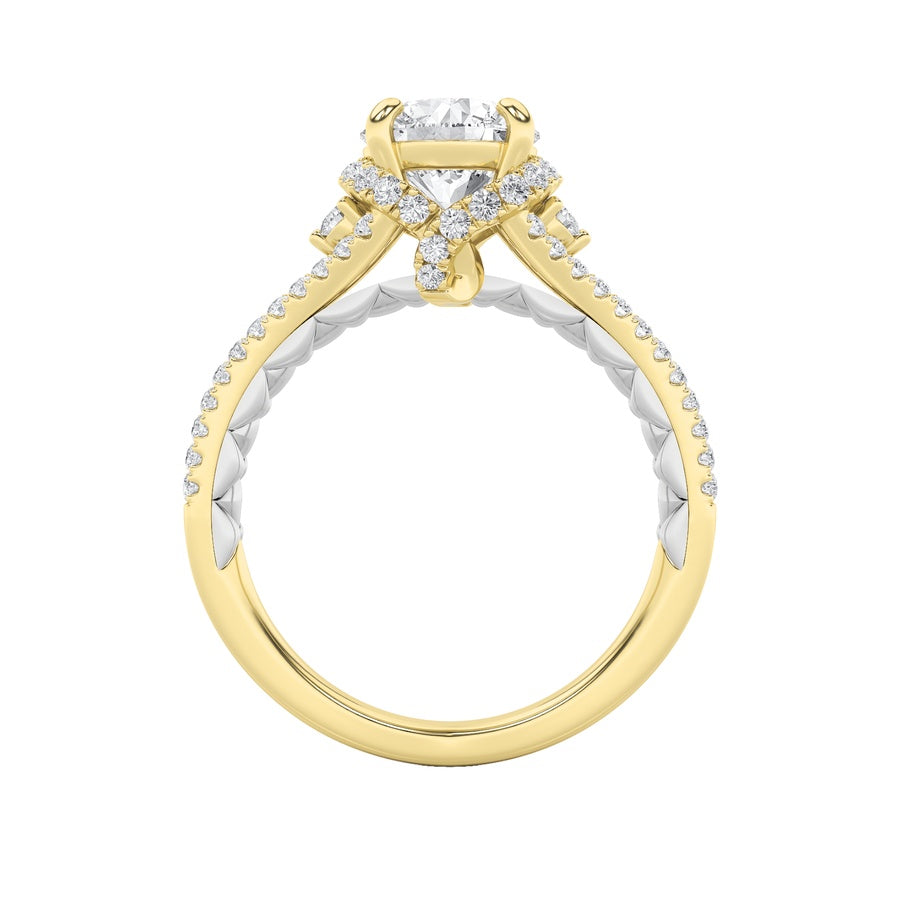 2CTW Round Shaped Lab Grown Diamond (F/VS) Solitaire Engagement Ring in 14K Gold
