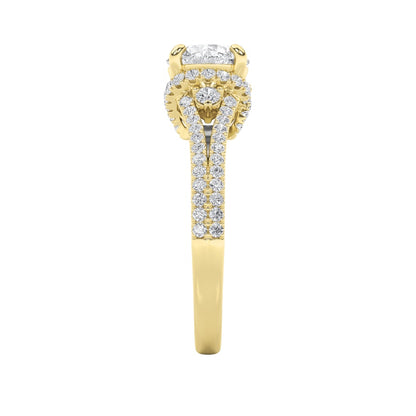 2CTW Round Shaped Lab Grown Diamond (F/VS) Solitaire Engagement Ring in 14K Gold
