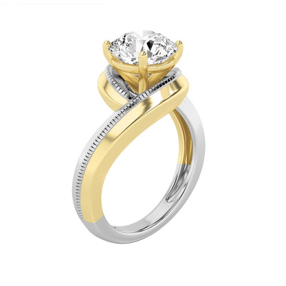 2CTW Round Shaped Lab Grown Diamond (F/VS) Solitaire Engagement Ring in 14K Gold