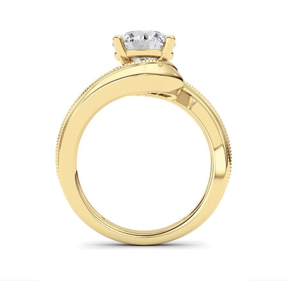2.5CTW Round Shaped Lab Grown Diamond (F/VS)  Ring in 14K Gold