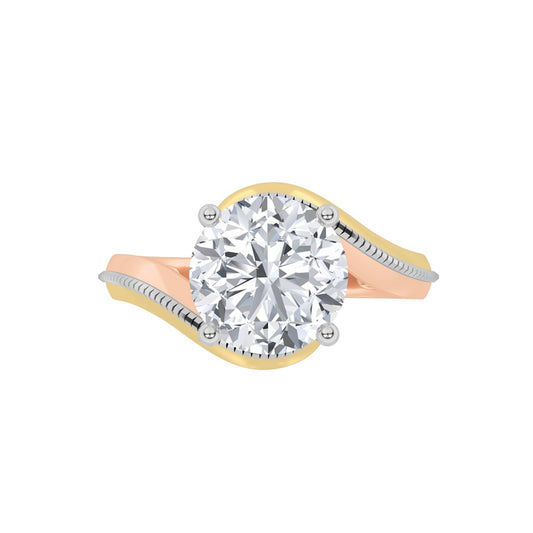 2CTW Round Shaped Lab Grown Diamond (F/VS) Solitaire Engagement Ring in 14K Gold