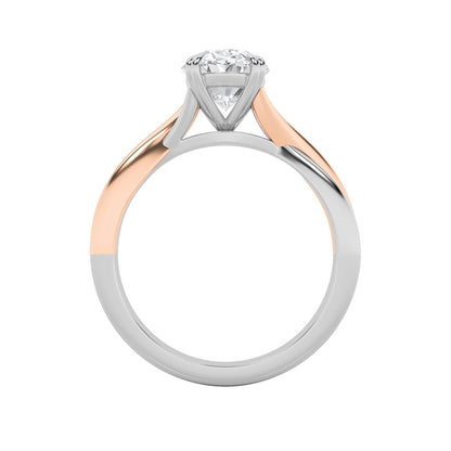 2CTW Oval Shaped Lab Grown Diamond (F/VS) Solitaire Engagement Ring in 14K Gold