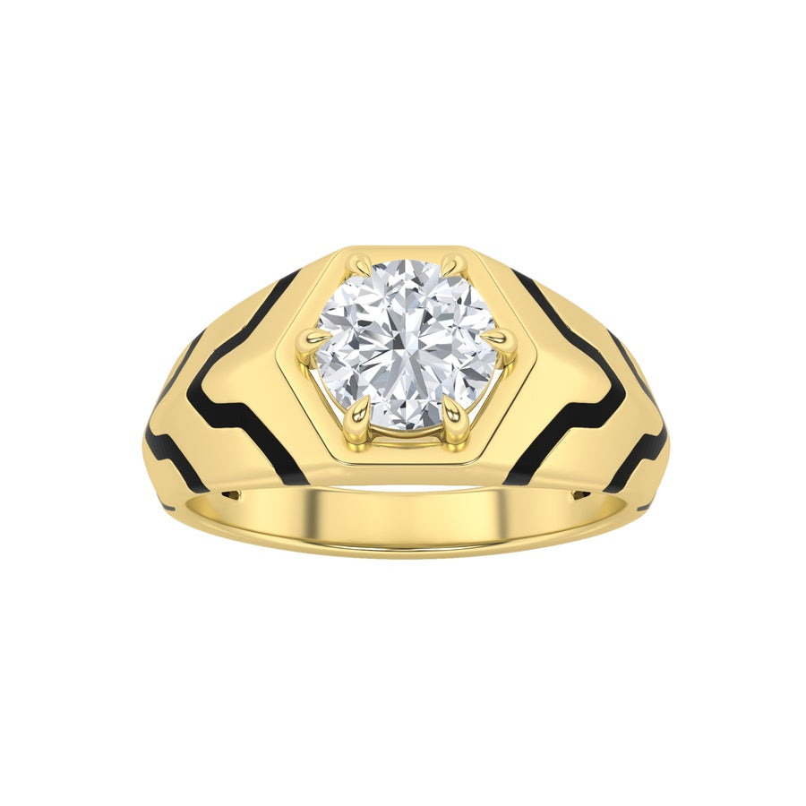 1.5CTW Round Shaped Lab Grown Diamond (F/VS) Mens Ring in 14K White Gold