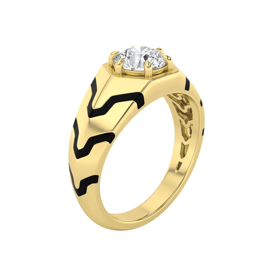 1.5CTW Round Shaped Lab Grown Diamond (F/VS) Mens Ring in 14K White Gold