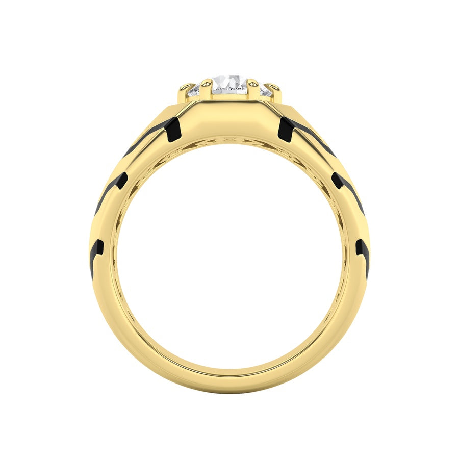 1.5CTW Round Shaped Lab Grown Diamond (F/VS) Mens Ring in 14K White Gold